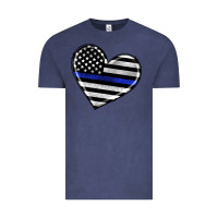Vintage Denim american thin blue line flag Vintage Tee - Artiststas