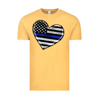 Vintage Mustard american thin blue line flag Vintage Tee - Artiststas