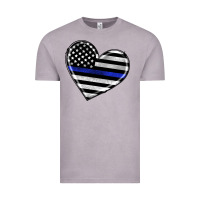 American Thin Blue Line Flag Vintage Tee | Teevron