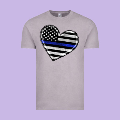 American Thin Blue Line Flag Vintage Tee Designed By Artiststas