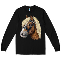 Black Haflinger Avelignese Horse Long Sleeve Tee - LillyAllenDesigns