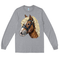 Heather Grey Haflinger Avelignese Horse Long Sleeve Tee - LillyAllenDesigns