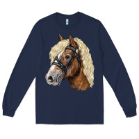 Navy Haflinger Avelignese Horse Long Sleeve Tee - LillyAllenDesigns