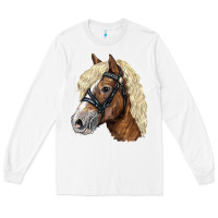 White Haflinger Avelignese Horse Long Sleeve Tee - LillyAllenDesigns