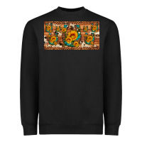 Black sunflower gemstone leopard cowhide horseshoe license plate Heavyweight Sweatshirt - Artiststas