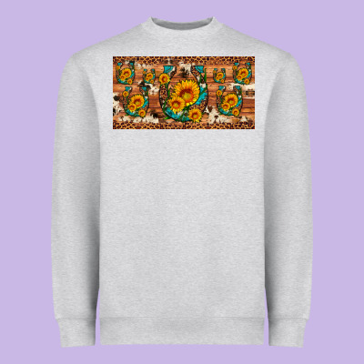 Sunflower Gemstone Leopard Cowhide Horseshoe License Plate Heavyweight Sweatshirt Designed By Artiststas