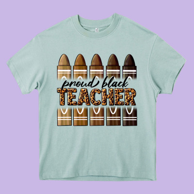 Proud Black Teacher Heavy Core Tee Designed By Texasbilliewilder