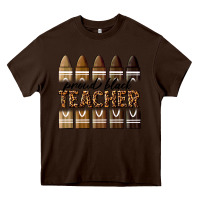 Chocolate Brown proud black teacher Heavy Core Tee - texasbilliewilder