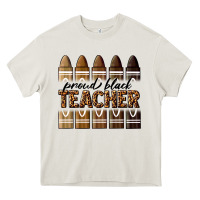 Cream proud black teacher Heavy Core Tee - texasbilliewilder