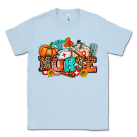 Dusty Blue nurse with fall element Classic Tee - AdoDesignShop