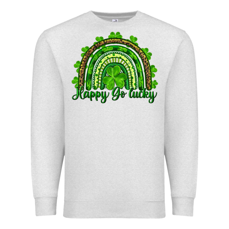 Saint Patricks Day Happy Go Lucky Rainbow Premium Sweatshirt by RanaPortraitStore | Teevron