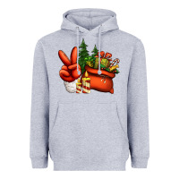 Heather Grey christmas santa claus peace hand Heavyweight Hoodie - Jasminsmagicworld