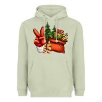Matcha christmas santa claus peace hand Heavyweight Hoodie - Jasminsmagicworld