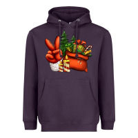 Plum christmas santa claus peace hand Heavyweight Hoodie - Jasminsmagicworld