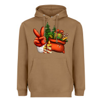 Christmas Santa Claus Peace Hand Heavyweight Hoodie | Teevron