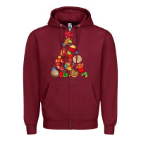 Burgundy mexican christmas tree Zipper Hoodie - MaliasSmallBusiness