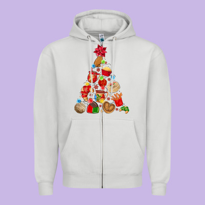 Mexican Christmas Tree Zipper Hoodie Designed By Maliassmallbusiness