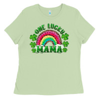Matcha st patrick's day one lucky mama Ladies Tee - RanaPortraitStore