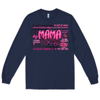 Navy mama its okay typography Long Sleeve Tee - JahusDesignShop