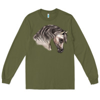 Army Green Arabian Horse Long Sleeve Tee - LillyAllenDesigns