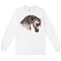 White Arabian Horse Long Sleeve Tee - LillyAllenDesigns