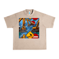 French Oak excavator seamless pattern Urban Heavy Tee - BundleAndBundleShop