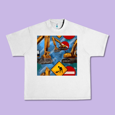 Excavator Seamless Pattern Urban Heavy Tee Designed By Bundleandbundleshop