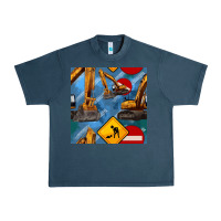 Midnight Navy excavator seamless pattern Urban Heavy Tee - BundleAndBundleShop