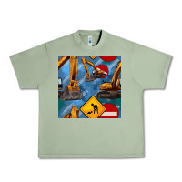 Oil Green excavator seamless pattern Urban Heavy Tee - BundleAndBundleShop