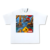 White excavator seamless pattern Urban Heavy Tee - BundleAndBundleShop