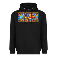 Black bison amerıcan flag  license plate template Heavyweight Hoodie - BarkalooDesign