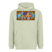 Matcha bison amerıcan flag  license plate template Heavyweight Hoodie - BarkalooDesign