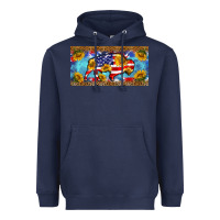 Navy bison amerıcan flag  license plate template Heavyweight Hoodie - BarkalooDesign