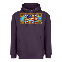 Plum bison amerıcan flag  license plate template Heavyweight Hoodie - BarkalooDesign