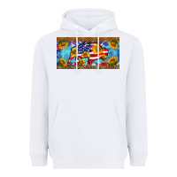 White bison amerıcan flag  license plate template Heavyweight Hoodie - BarkalooDesign