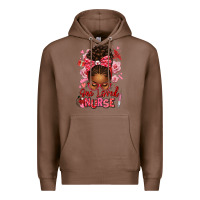 Chestnut one loved nurse afro messy bun Premium Hoodie - texasbilliewilder