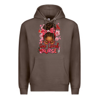 Coffee one loved nurse afro messy bun Premium Hoodie - texasbilliewilder