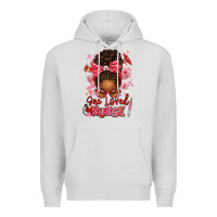 Dove Grey one loved nurse afro messy bun Premium Hoodie - texasbilliewilder