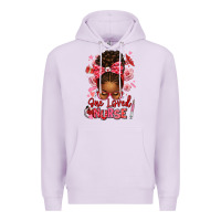 Lilac one loved nurse afro messy bun Premium Hoodie - texasbilliewilder