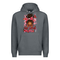 Rock one loved nurse afro messy bun Premium Hoodie - texasbilliewilder