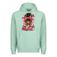 Seafoam one loved nurse afro messy bun Premium Hoodie - texasbilliewilder