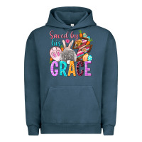 Pigment Midnight Navy Saved by his grace Easter Day Urban Hoodie - HowdyJamesFarm