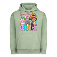 Pigment Oil Green Saved by his grace Easter Day Urban Hoodie - HowdyJamesFarm