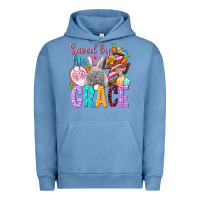 Pigment Pebble Blue Saved by his grace Easter Day Urban Hoodie - HowdyJamesFarm