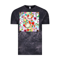 Cloud Black summer gnome seamless pattern Vintage Tee - BundleAndBundleShop