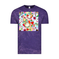 Cloud Purple summer gnome seamless pattern Vintage Tee - BundleAndBundleShop