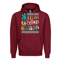 Burgundy team second grade Zipper Hoodie - NancyCooperArtShop