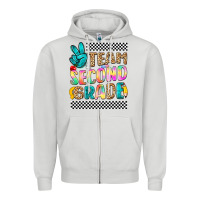 Dove Grey team second grade Zipper Hoodie - NancyCooperArtShop