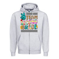 Heather Grey team second grade Zipper Hoodie - NancyCooperArtShop