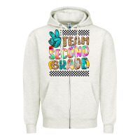 Oatmeal Heather team second grade Zipper Hoodie - NancyCooperArtShop